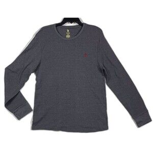 US Polo Assn Shirt Mens 2XL Sleepwear Thermal Gray long sleeve waffle knit